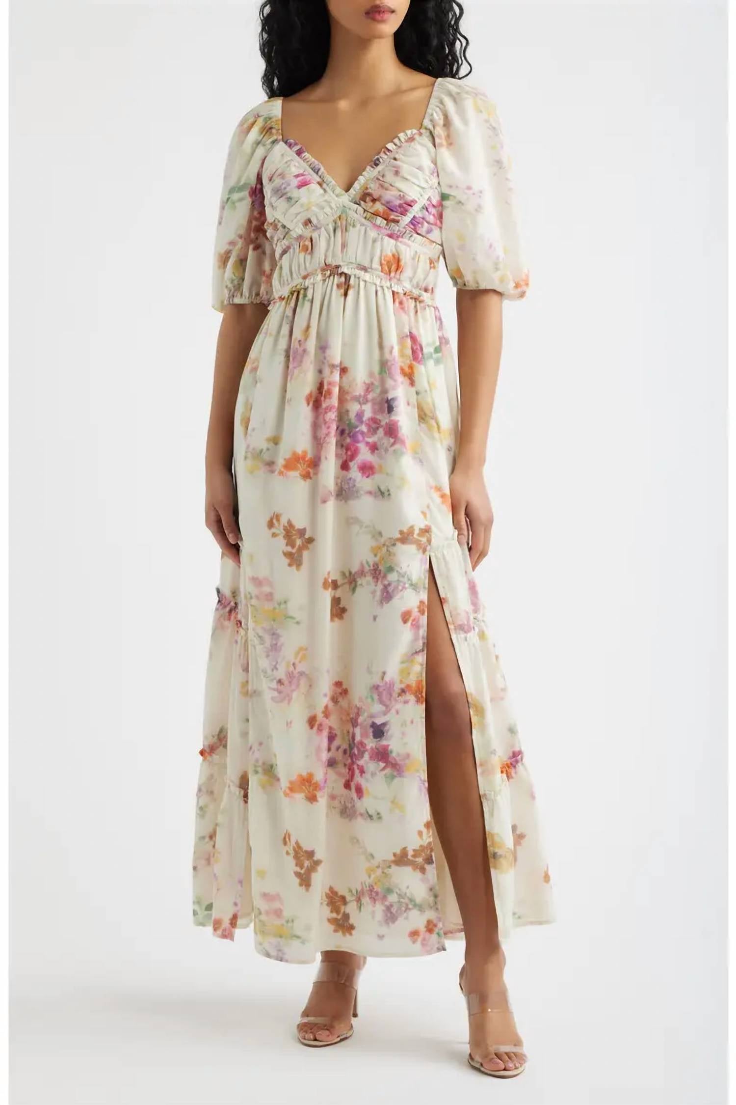 Lulus - Madison Ruched Bodice Maxi Dress