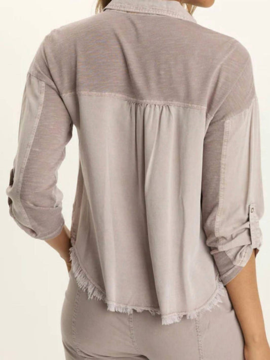 Wearables - Pigment Knapp Distressed Cargo Button Up Top