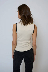 Central Park West - Isla Sleeveless Ruffle Neck Tank Top