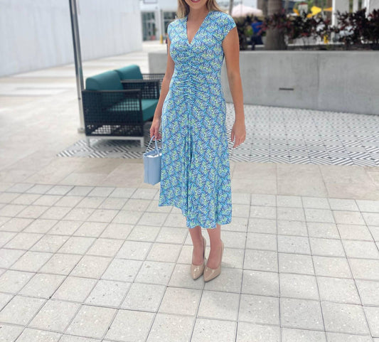 Hale Bob - V-Neck Shirred Midi Dress