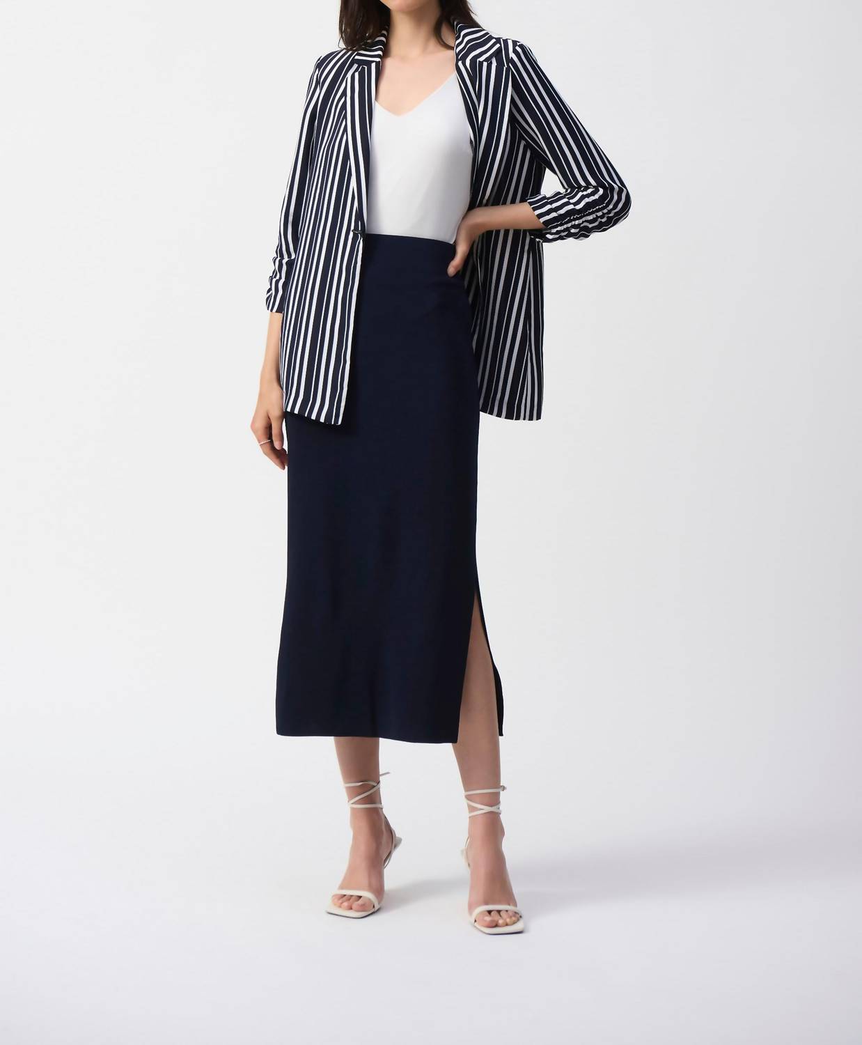 Joseph Ribkoff - Stripe Boxy Blazer Jacket