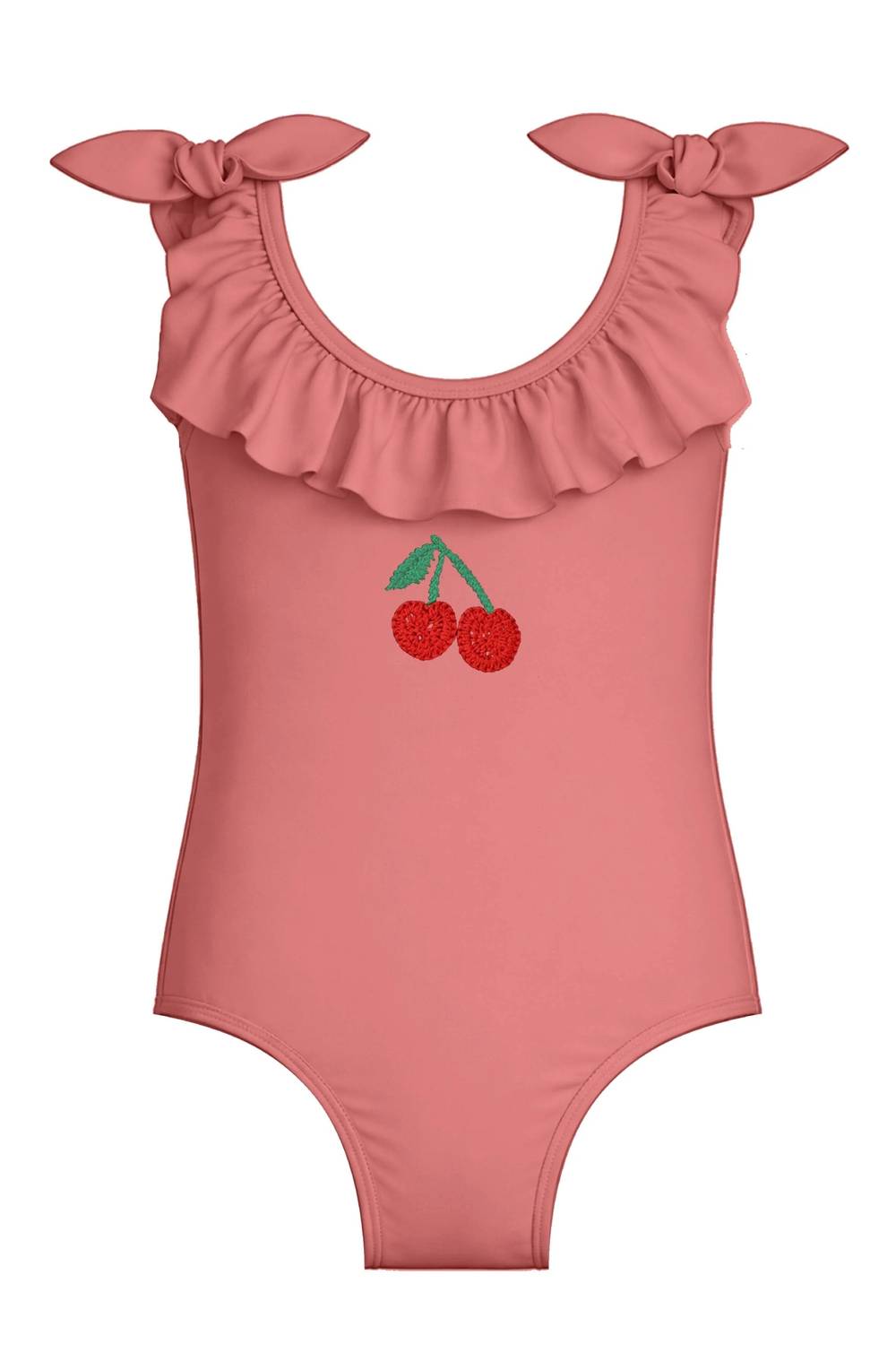 Submarine - Kids' Shoulder Bow Ruffle Neckline Swimsuit