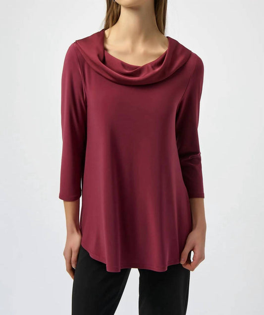 Joseph Ribkoff - Cowl Neck Silky Knit 3/4 Sleeves Top