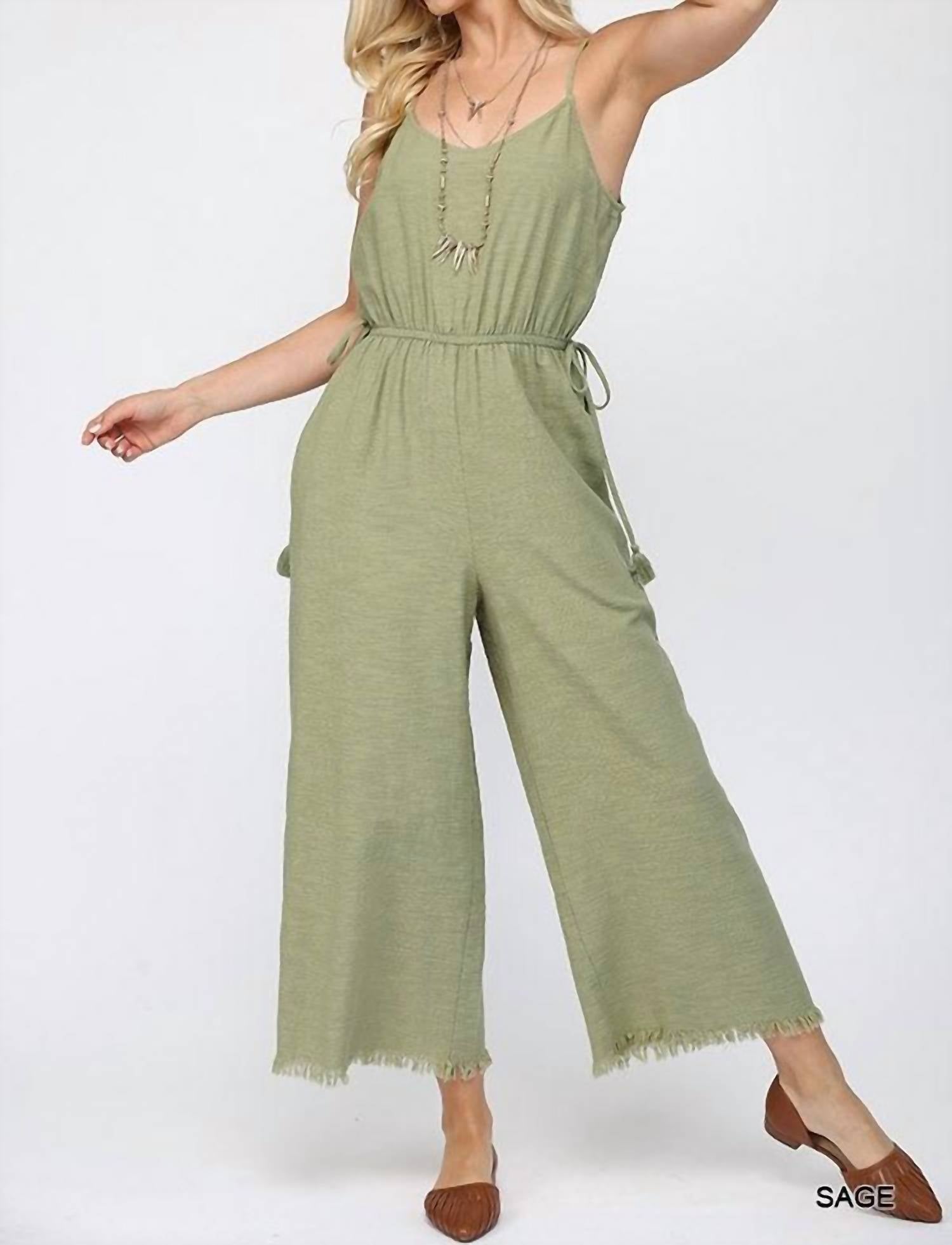 Gigio - Ester Sleeveless Jumpsuit with Waist Tassel