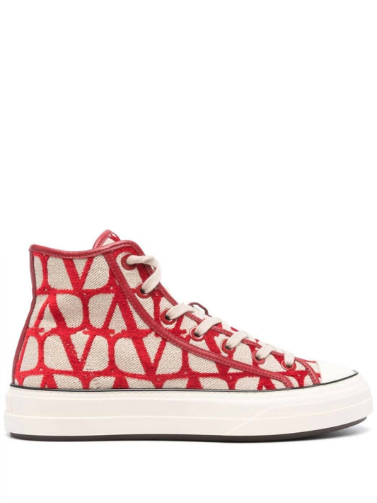 Valentino Garavani - Men's Toile Iconographe Flocked Sneakers