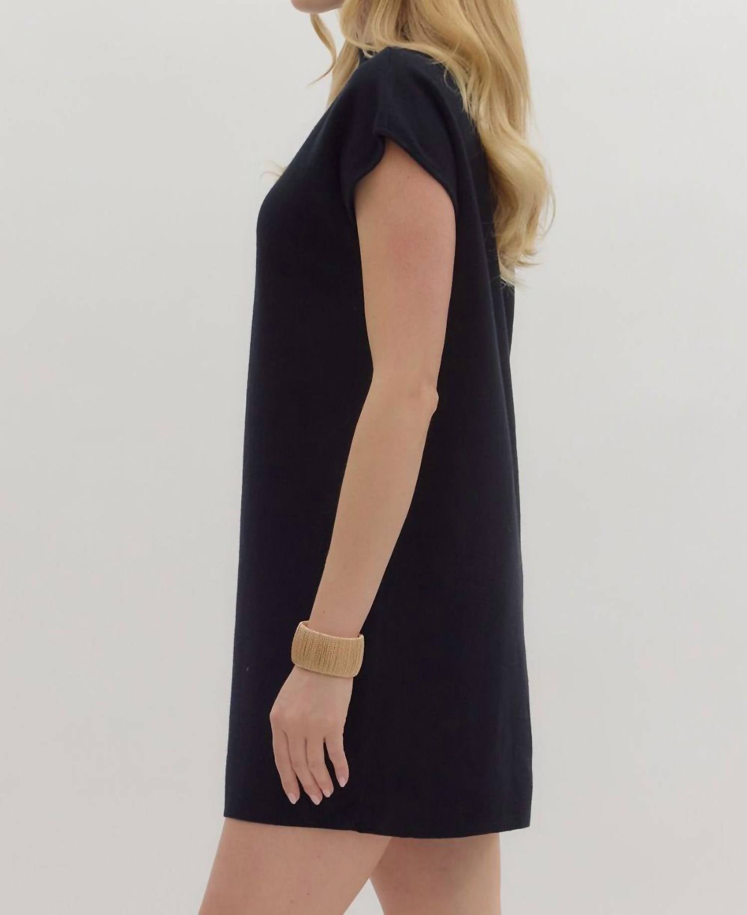 Entro - Mock Neck Pullover Sweater Dress