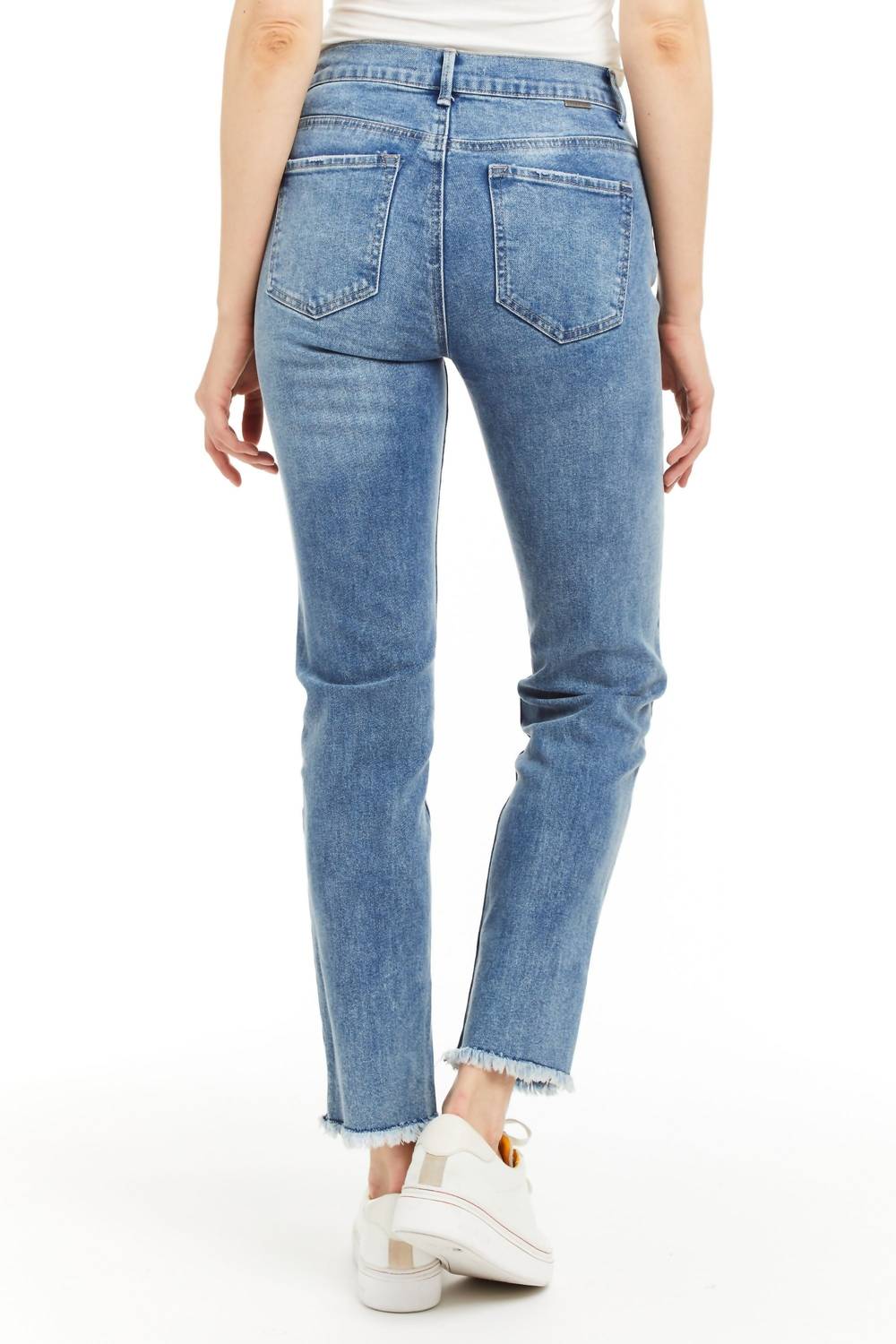 Tractr - High Rise Slim Straight Jeans