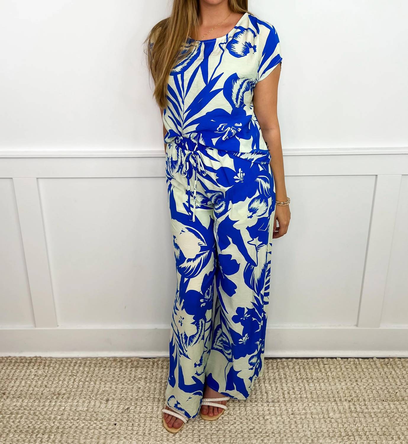 Gilli - Sunset Ending Rayon Blend High-rise Wide Leg Pant Set