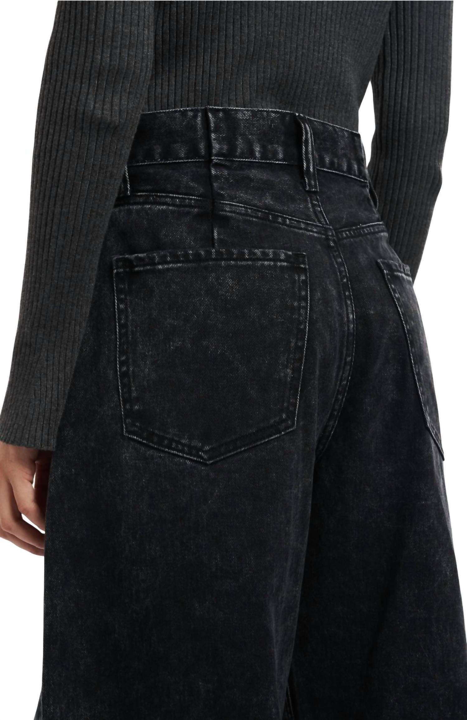 Bayeas - Darted Super High Waist Barrel Jeans