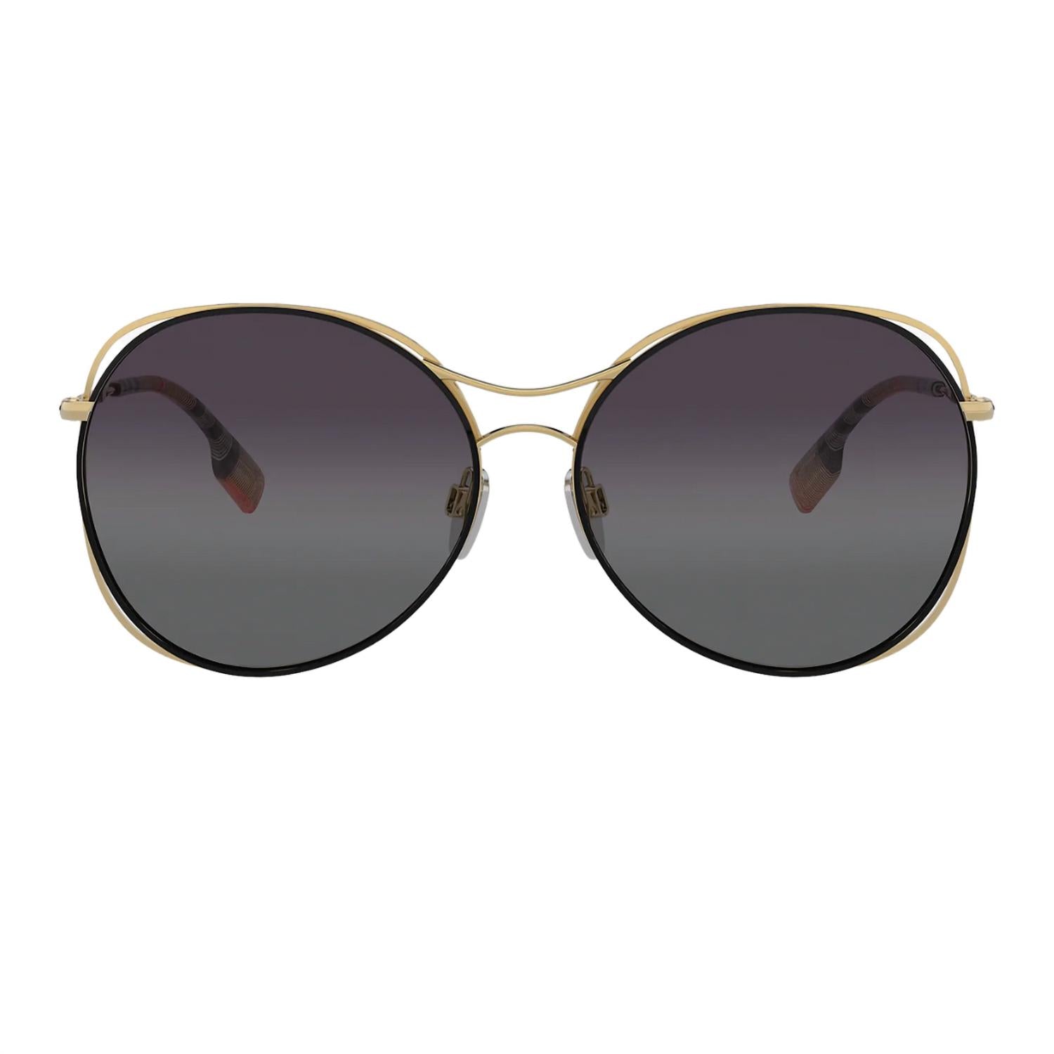 Burberry BE3105 Sunglasses in gold and black in gold and black - women's accessory - alternate view