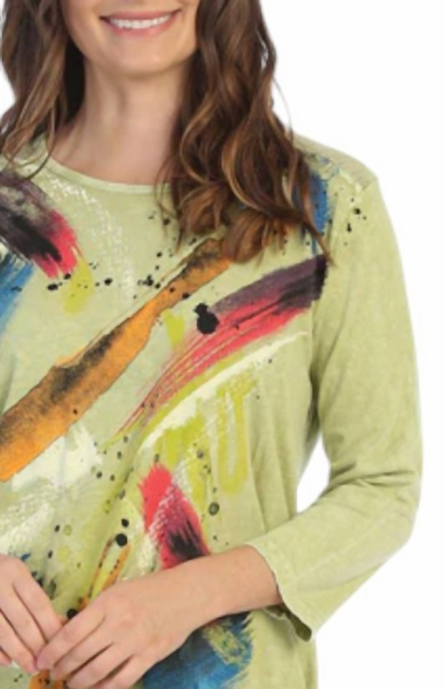 Jess & Jane - Bora Bora Mineral Washed Mesh Contrast Tunic Top