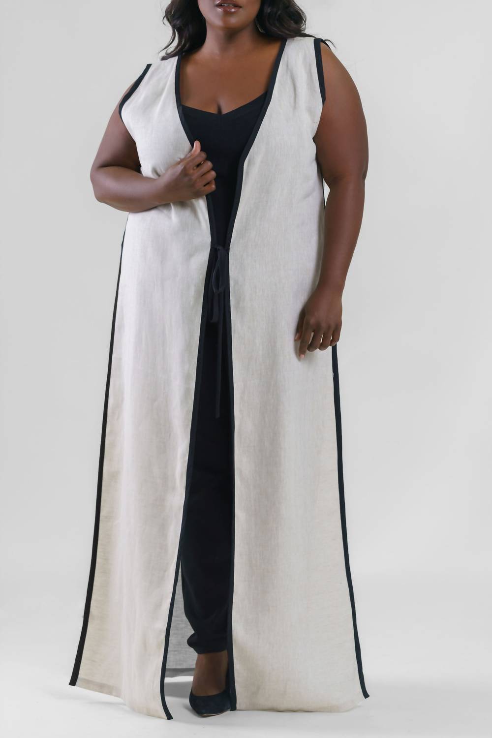 Adriana Contreras - Marena Sleeveless Open Front Kimono - Plus