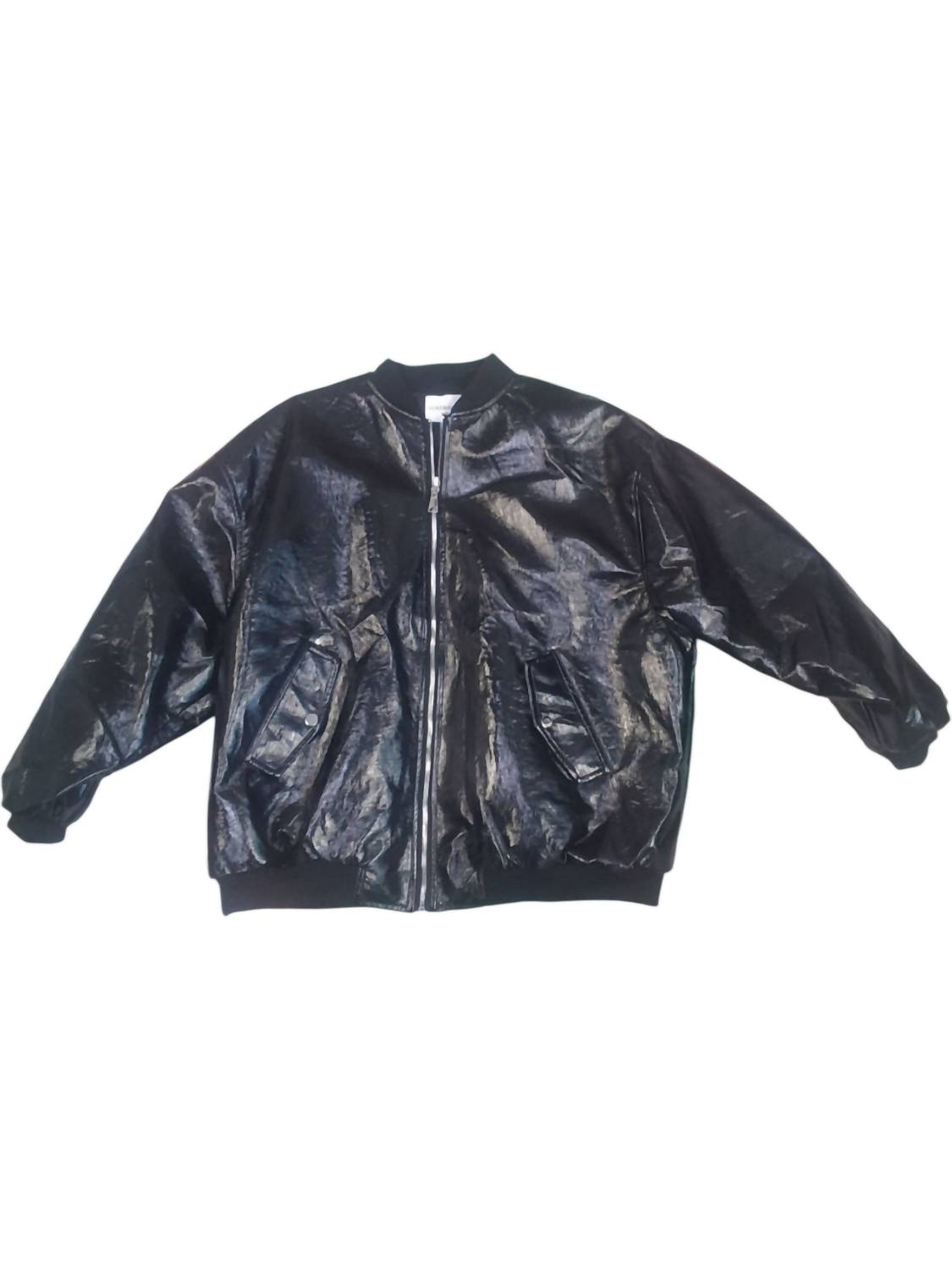 Gold & Silver - Women's Leather Bomber Jacket