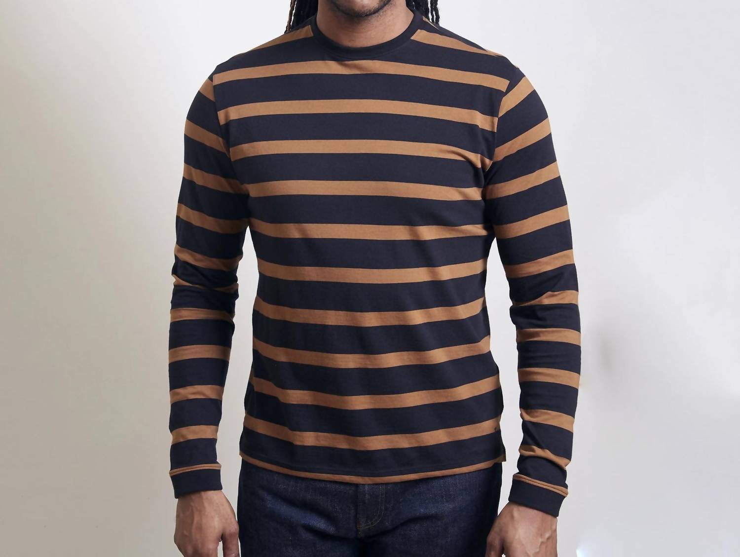 Left Coast Tee - Palisades Awning Stripe Long Sleeve Peruvian Cotton Tee Shirt