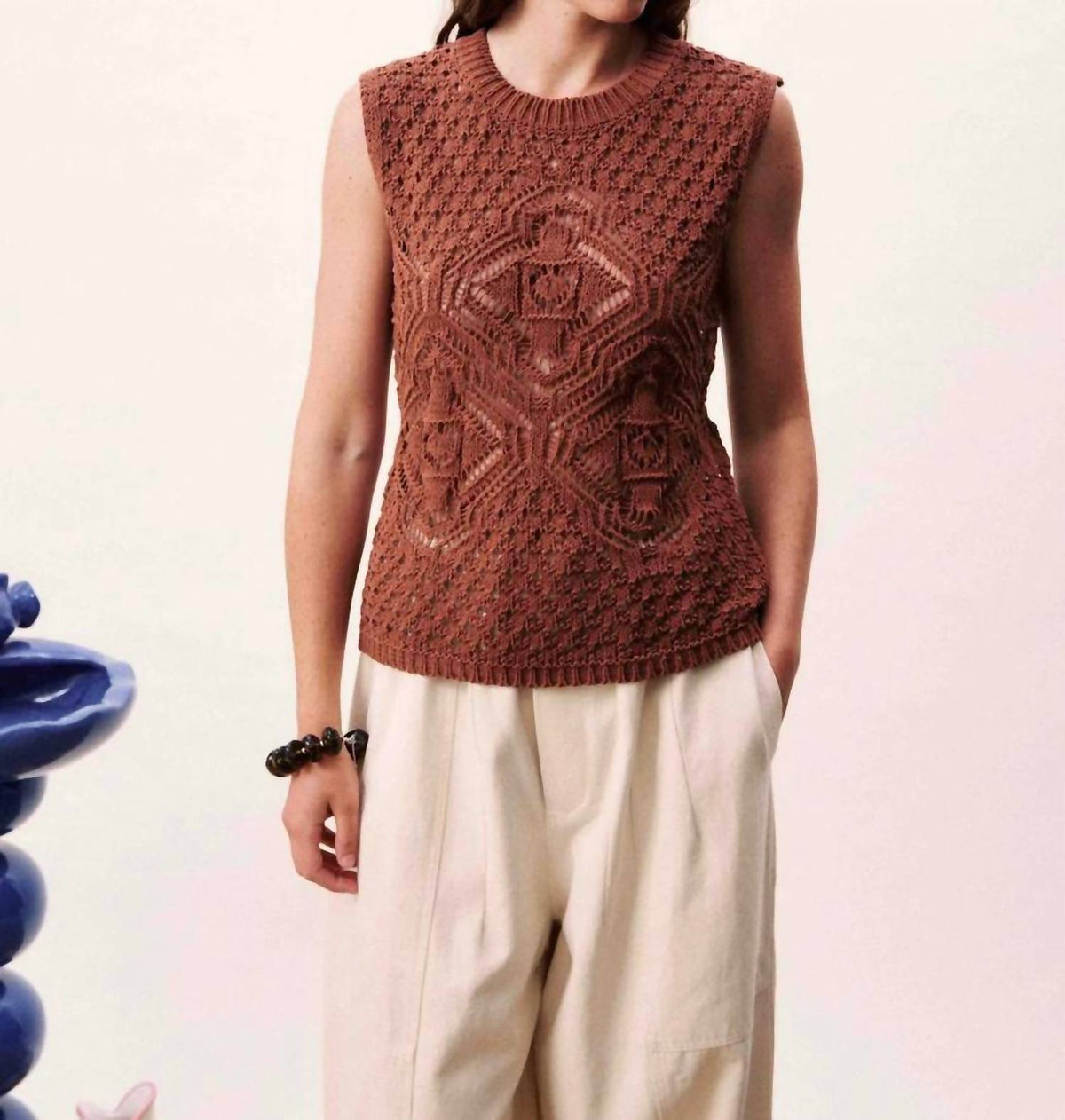 Frnch - Nila Openwork Mesh Tank Top
