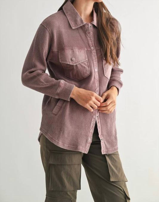 Mono B - Waffle Knit Button Down Shirt