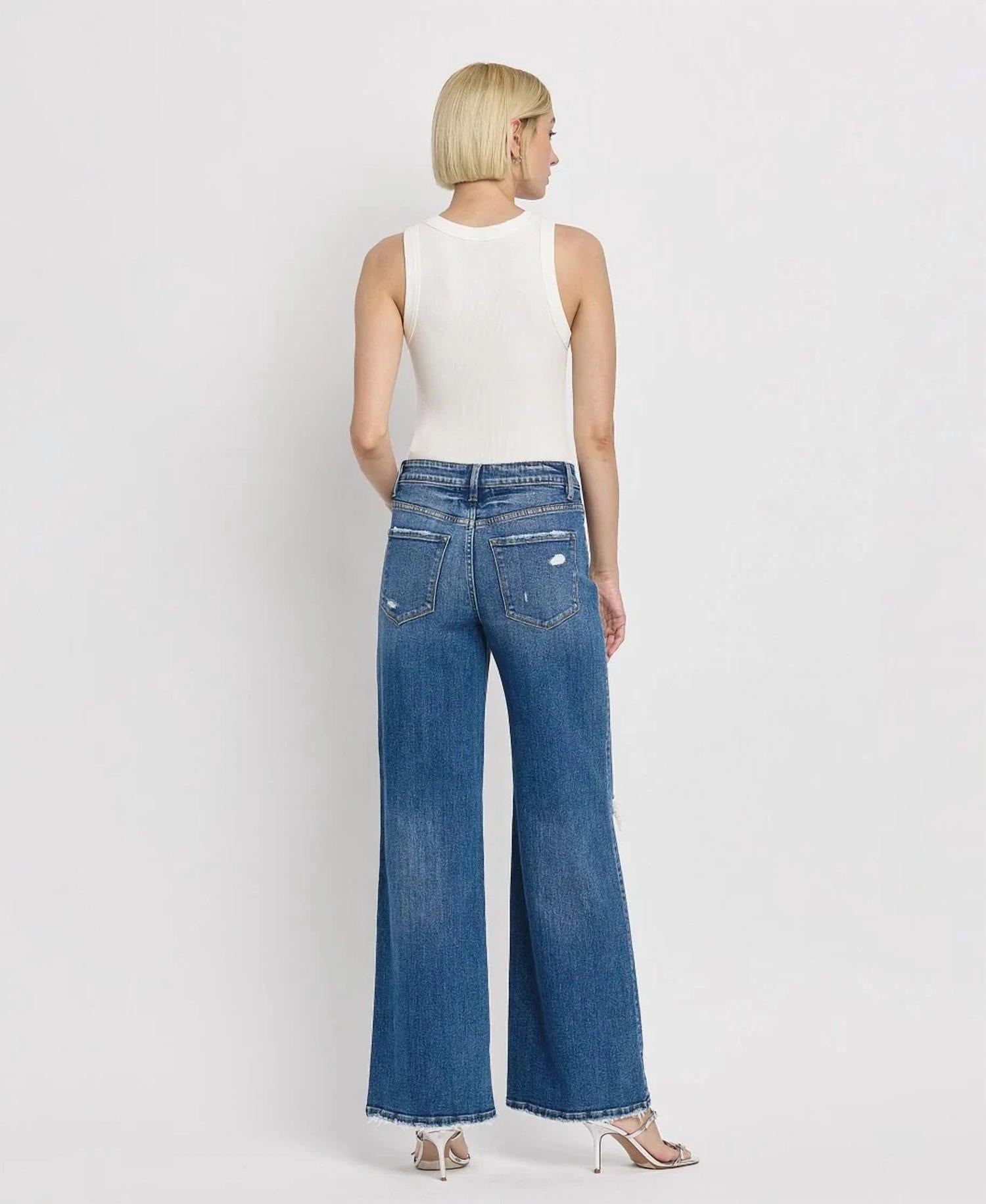 Flying Monkey - High Rise Wide Leg Jeans