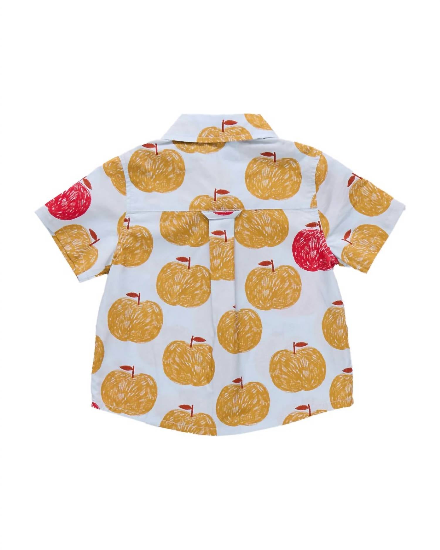 PINK CHICKEN Jack Polo Shirt in gold apples - kids' shirt - detail view