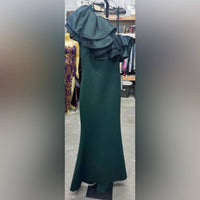 Eliza J One Shoulder Maxi Dress in teal - women's dress - detail view