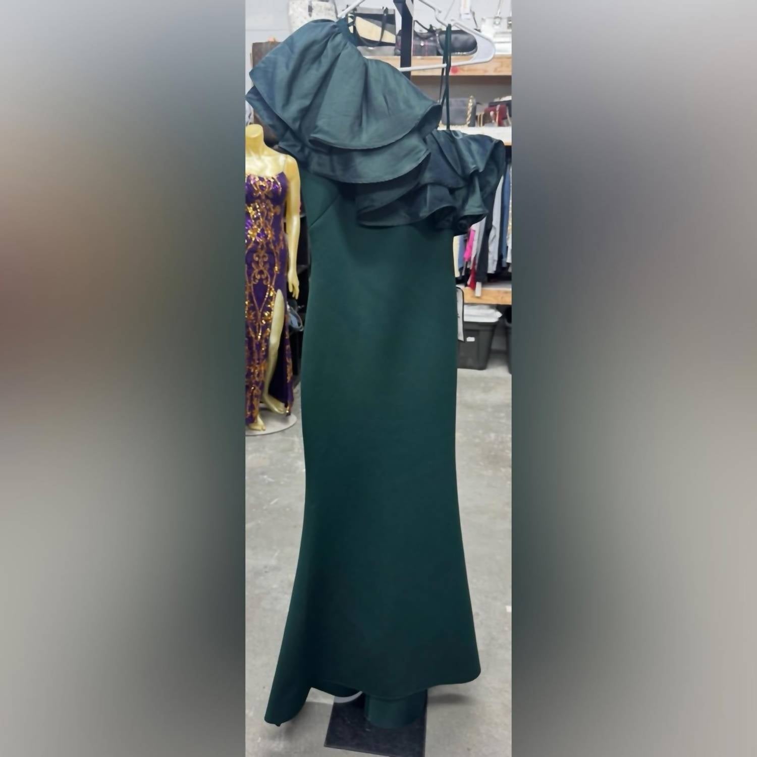 Eliza J One Shoulder Maxi Dress in teal - women's dress - detail view