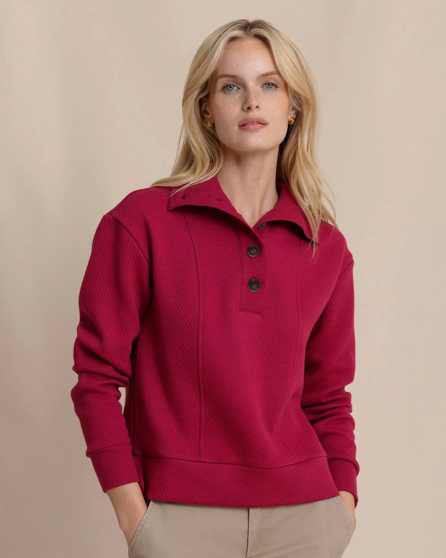 Southern Tide - Tonya Button Mock Pullover