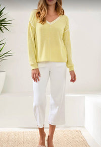 Tribal - Lightweight V-neck Sweater With Special Wash