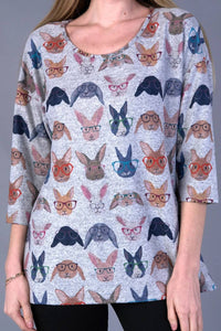 Shana Apparel - Fleece Bunny Print Tee