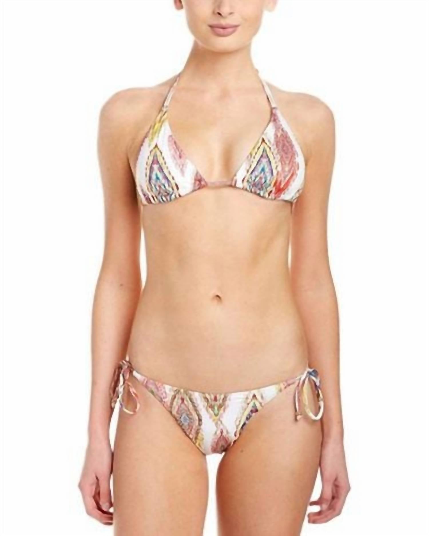 Pq Swim - Patara Embroidered Tie Strap Teeny Bikini Bottom Swimsuit