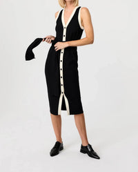 Toccin - Victoria Sleeveless Tie-front Midi Dress