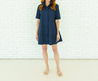 Caryn Lawn Penny Dress in navy - women's dress