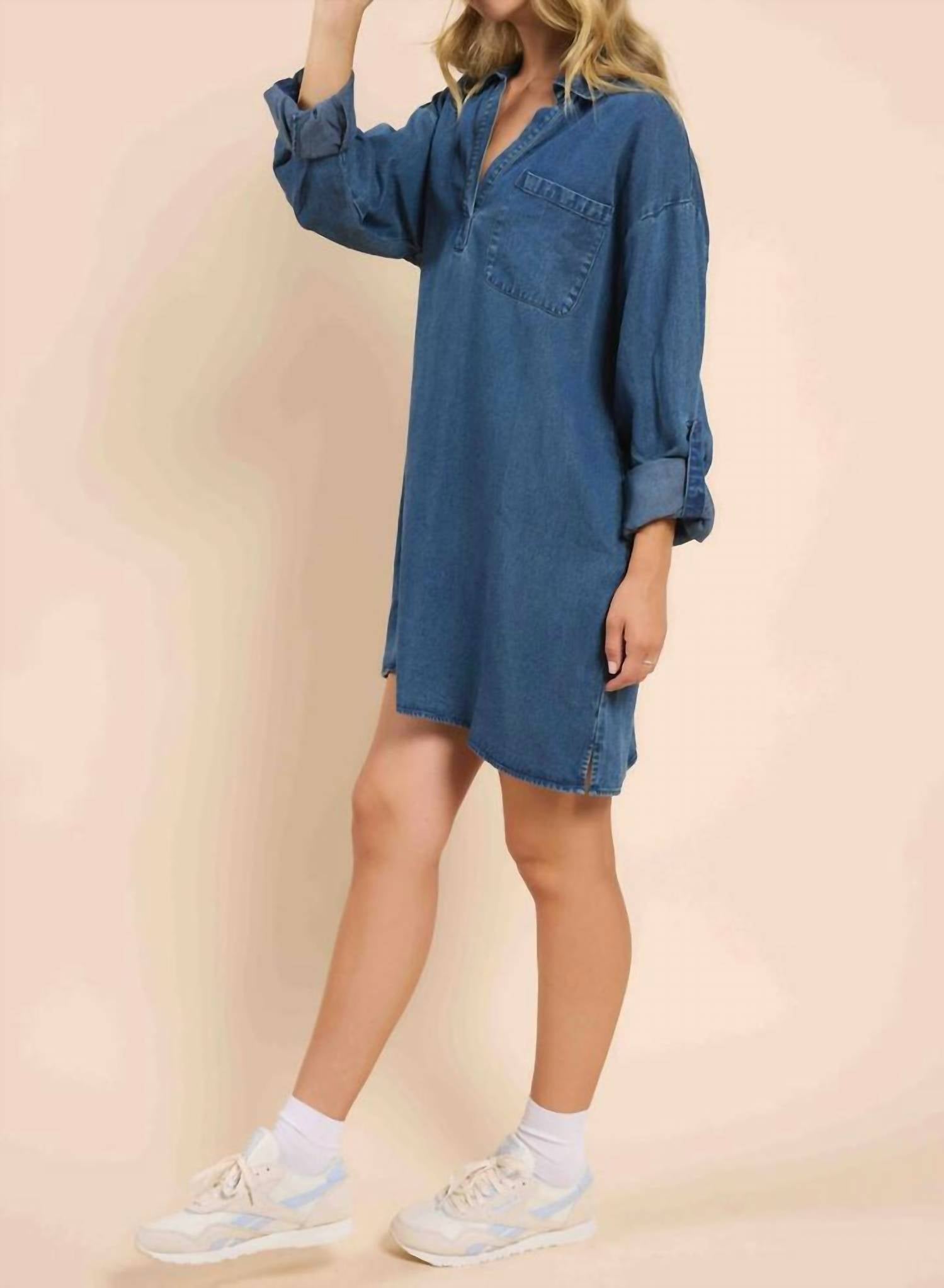 Sadie & Sage - It's Pouring Denim Mini Dress