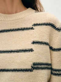 White + Warren - Cashmere Broken Stripe Sweater