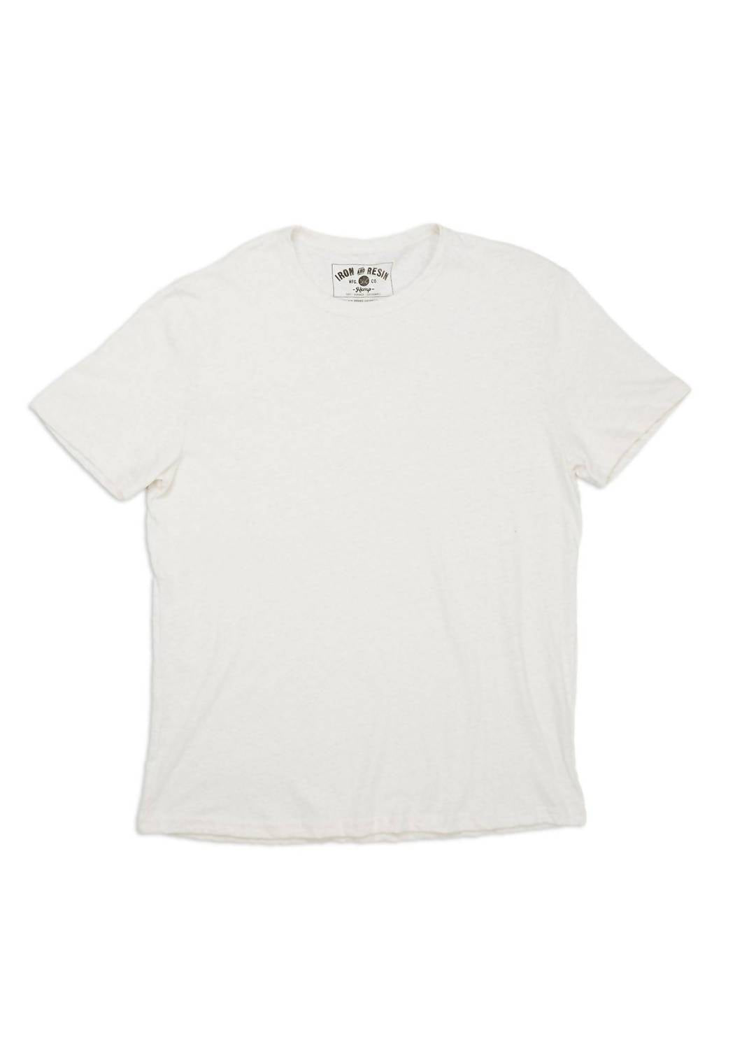 Iron & Resin Organic Hemp Tee in natural - men's t-shirt - detail view