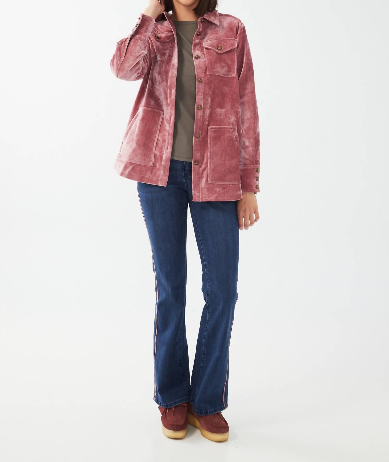 Fdj - LONG SLEEVE VELVET SHACKET