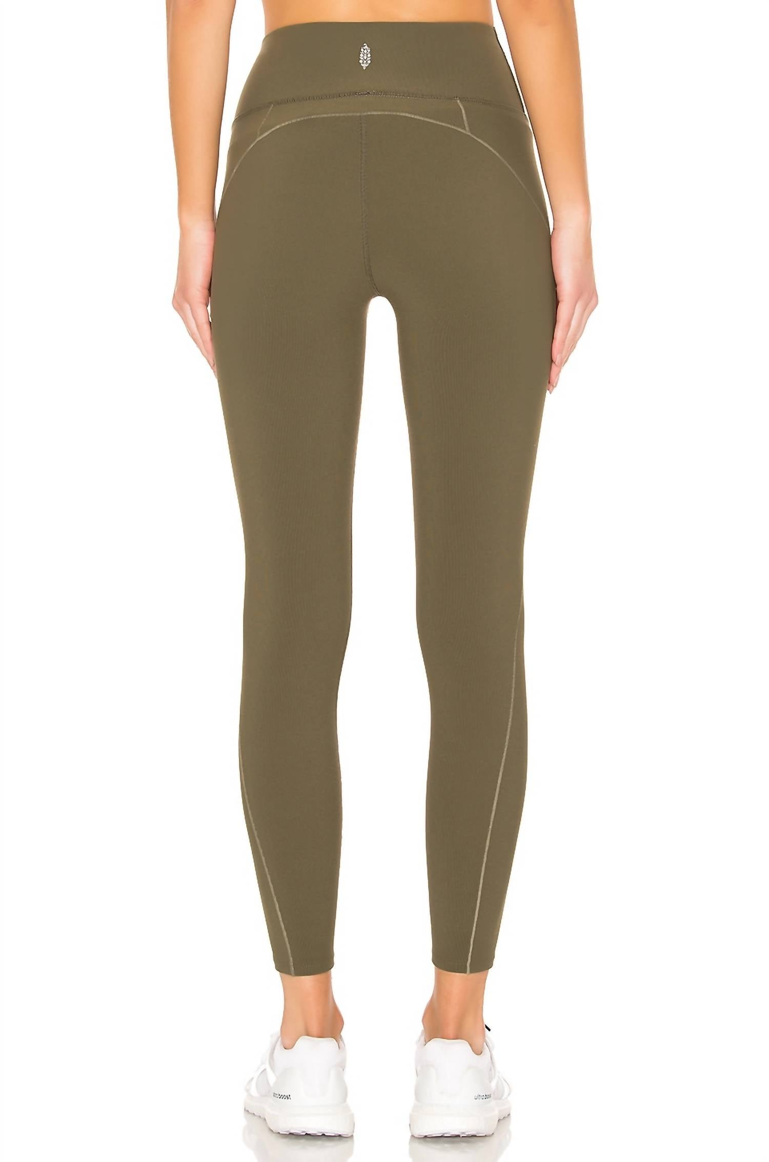 Free People High Rise Formation Legging in army - women's pants - alternate view