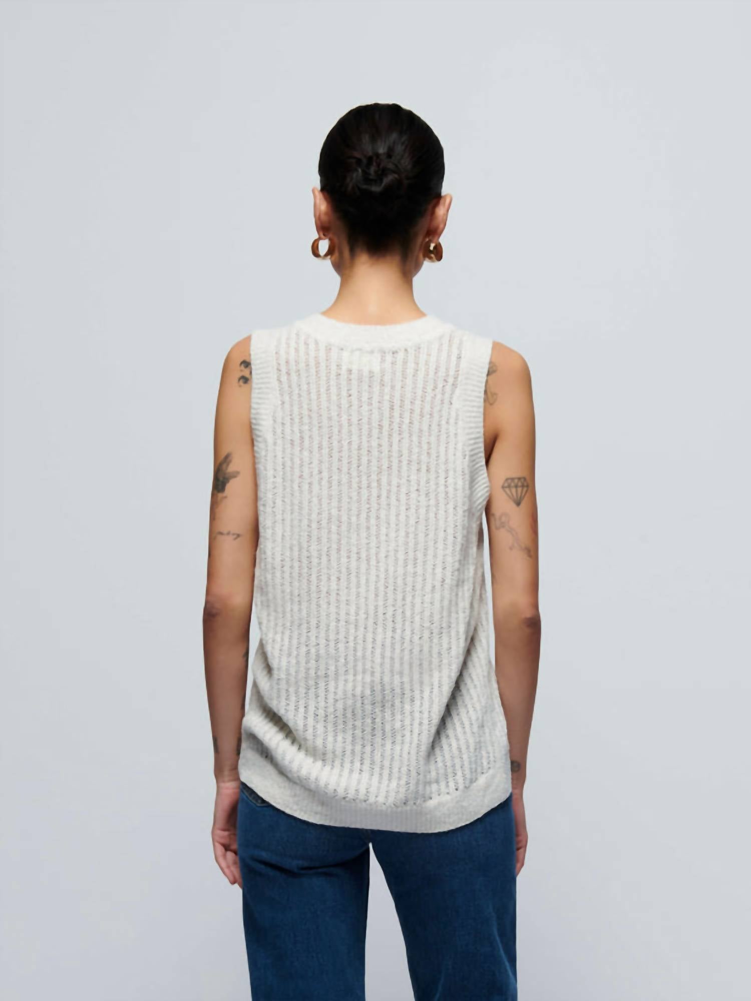 Nation LTD Elliana Pullover Vest in porcelain - women's jacket - detail view