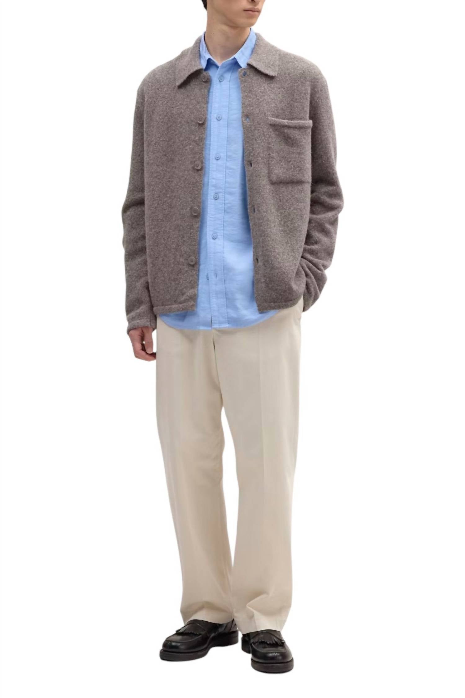 NN07 Jonas Long Sleeve Shirt in mable husk - men's long sleeve top