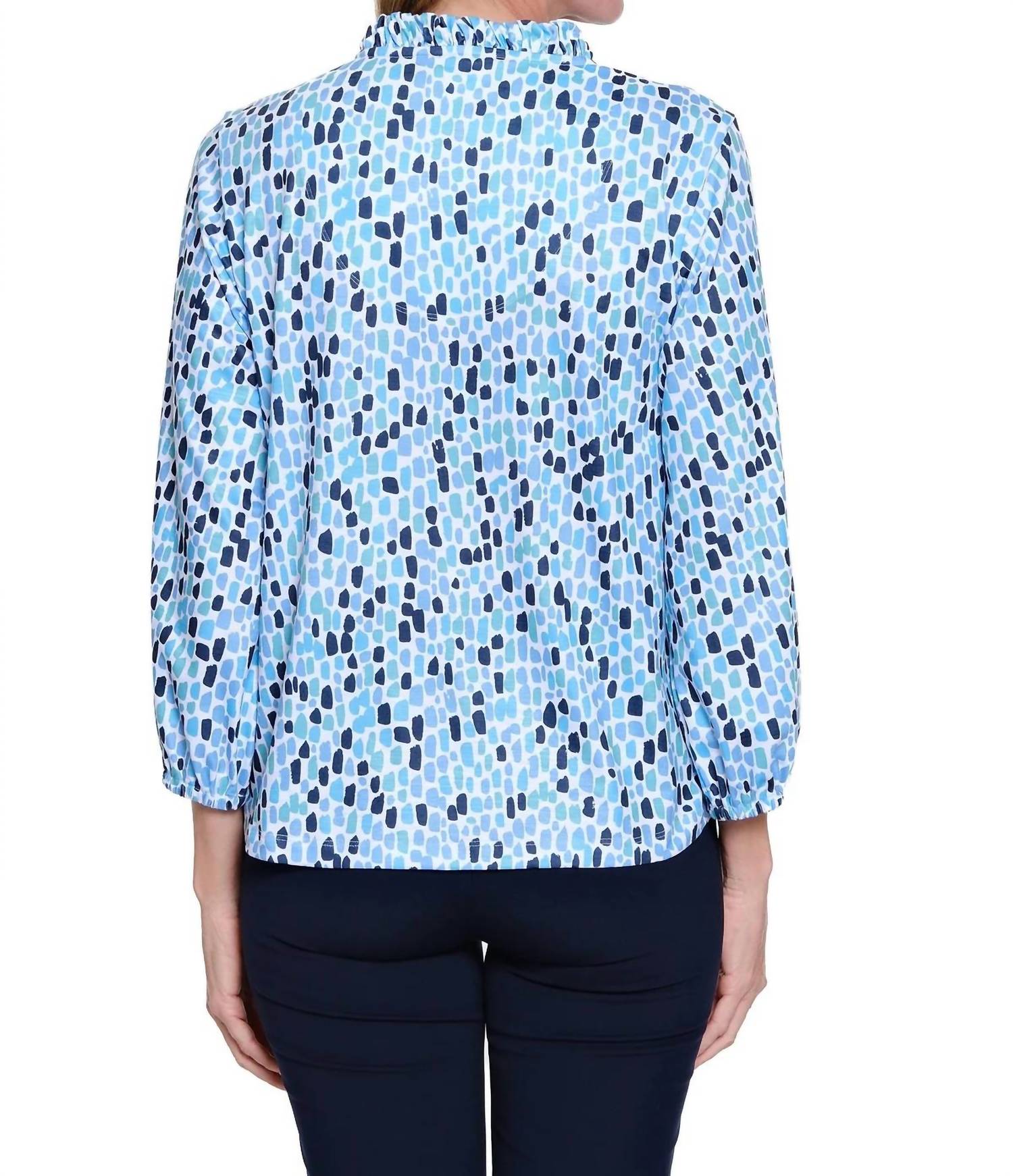 Multiples - Ruffle V-neck Knit Top