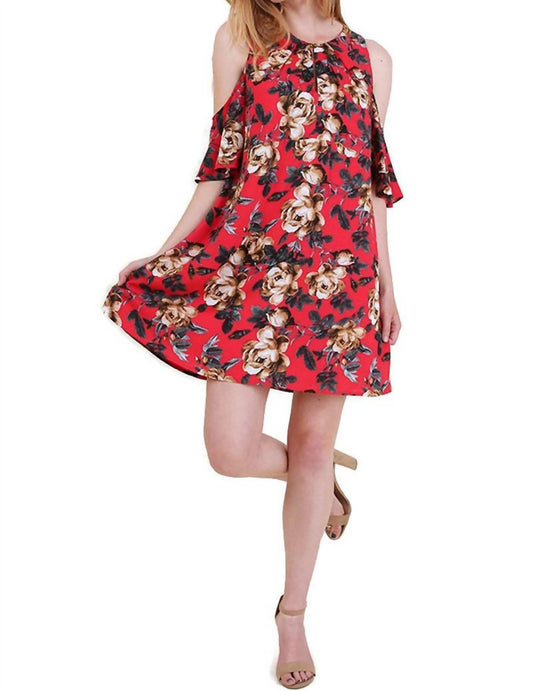 Umgee - Floral Cold Shoulder Dress