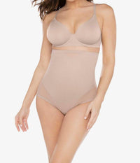 Miraclesuit Sexy Sheer Shaping Extra Firm Control High Waist Thong in stucco - women's intimate