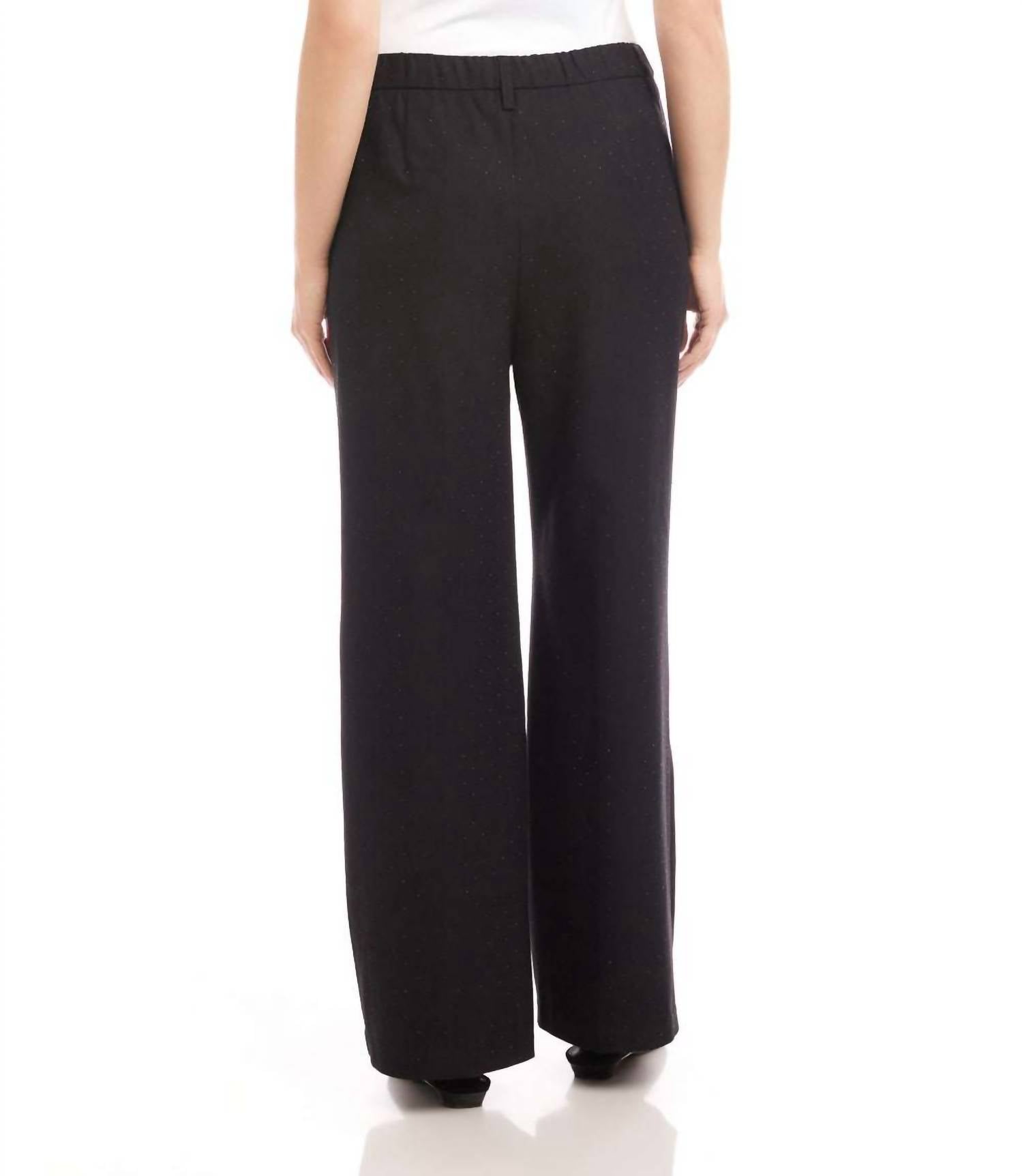 Karen Kane Rhinestone Embellished Wide-leg Trousers - Petite in black - women's pants - detail view