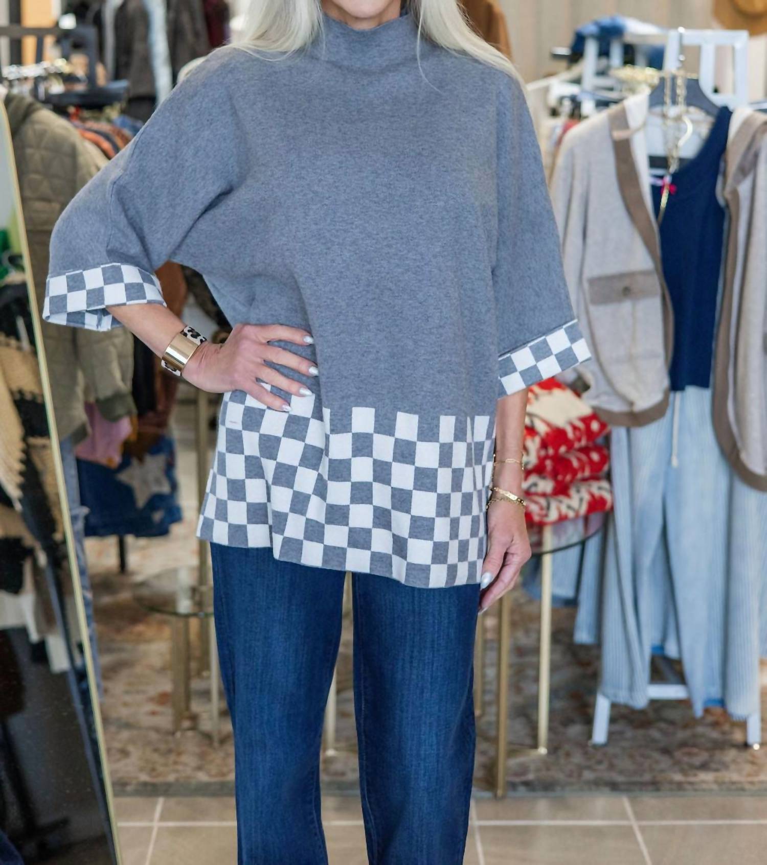 Yolly - Diana Checkered Sweater