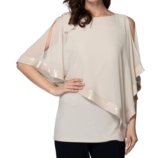 Joseph Ribkoff - ASYMMETRICAL CHIFFON OVERLAY TOP