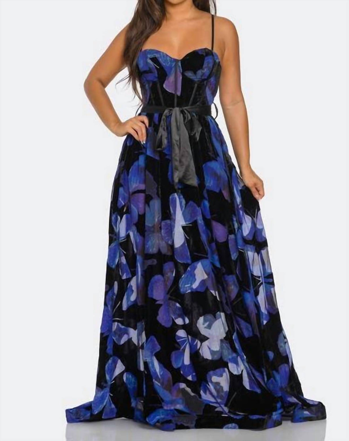 Banjul - Floral Sweetheart Neckline Maxi Dress