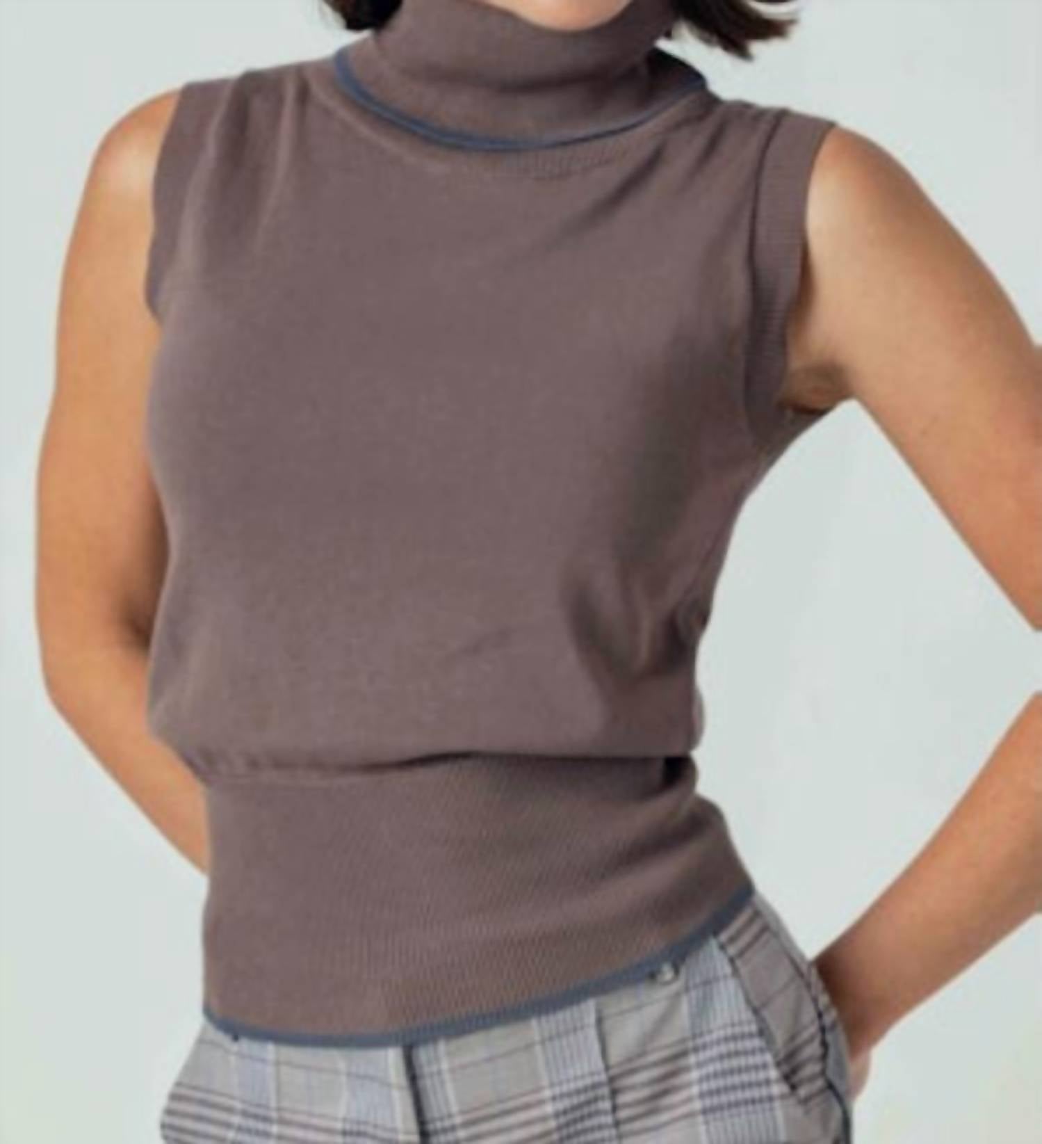 sundays Fleurine Sleeves Top in mocha - women's tank top