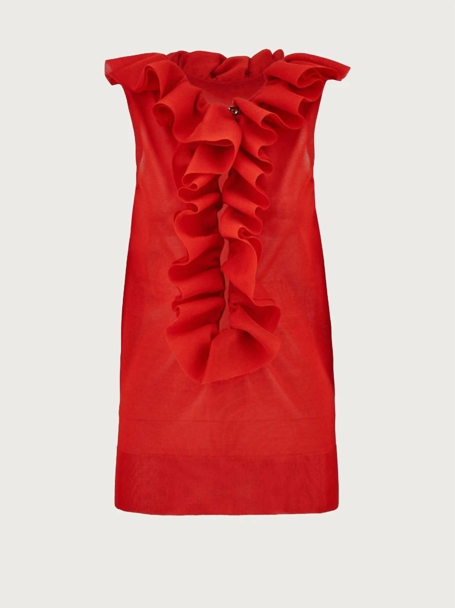 Salvatore Ferragamo - Frill Detail Virgin Wool Ruffle Top