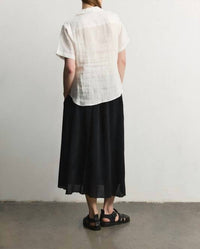 all : row Leslie Plisse Skirt in black - women's skirt - detail view