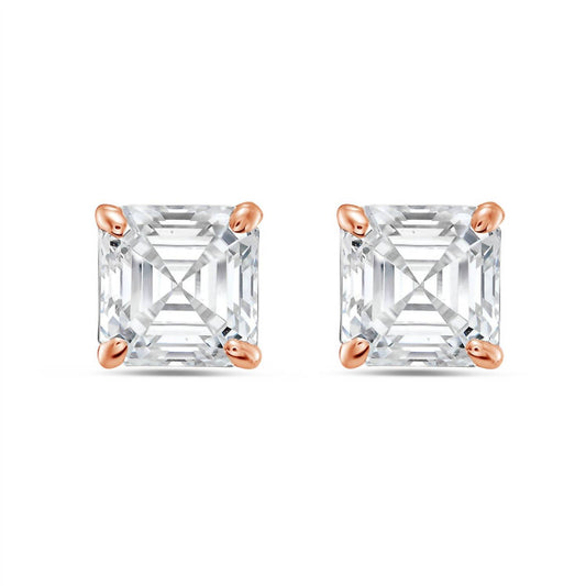 Diana M Jewels - 2.00 Cts Lab Grown Asscher Cut Stud Earrings