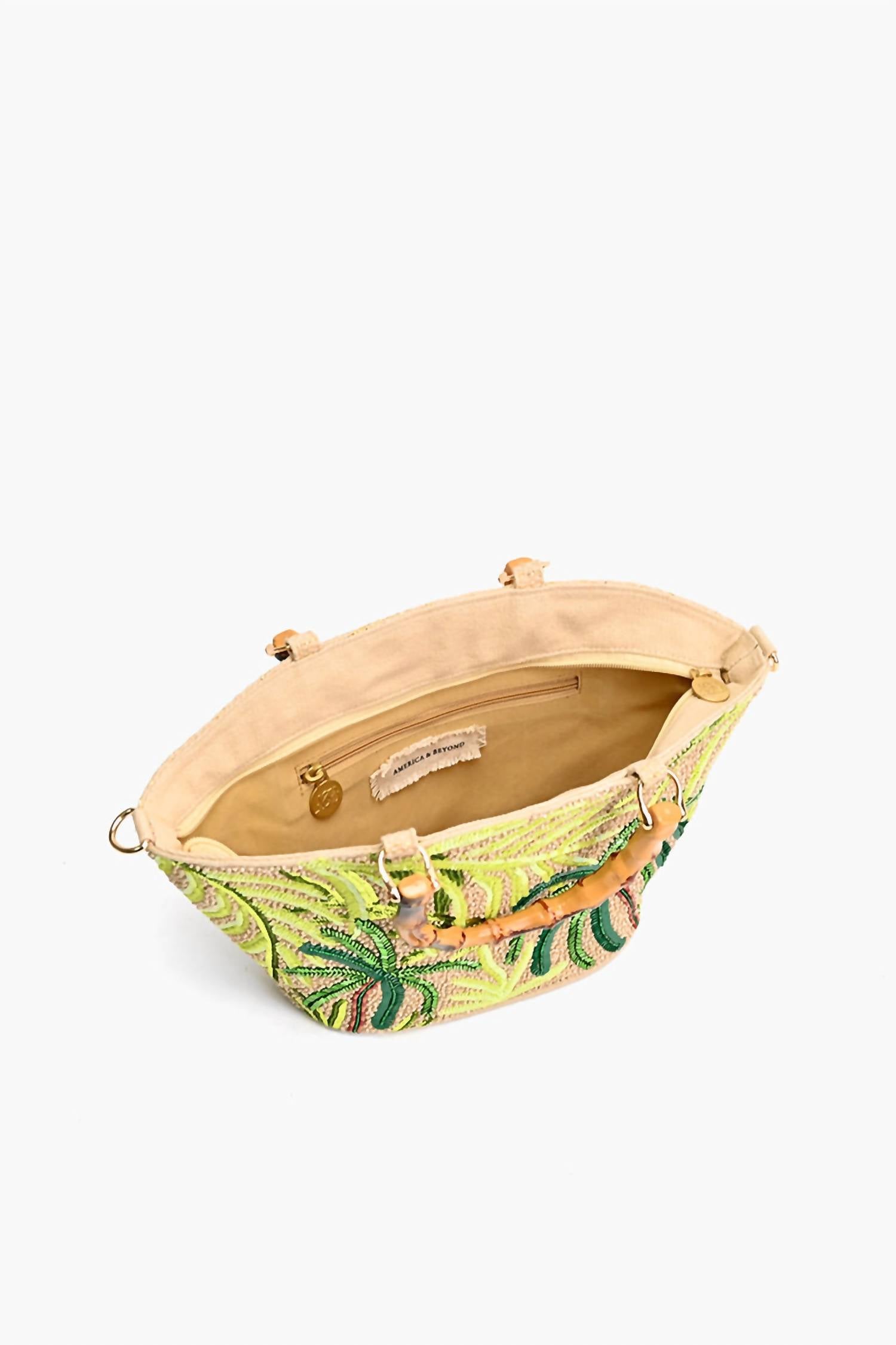 America & Beyond - Palm Tree Beaded Mini Tote