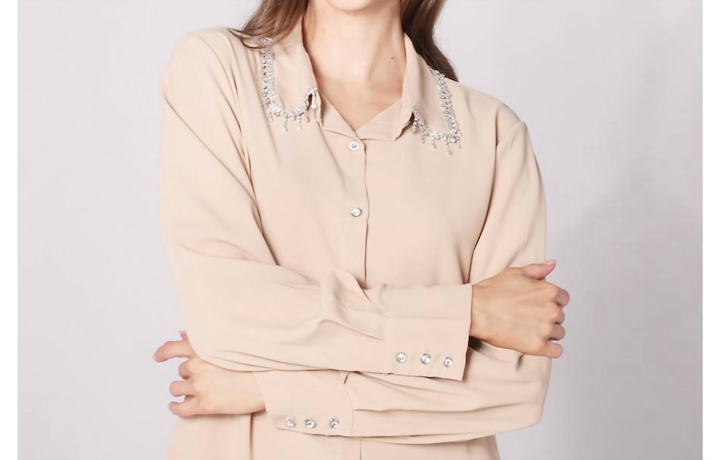 Astrid - Patsy Blouse With Bling Collar